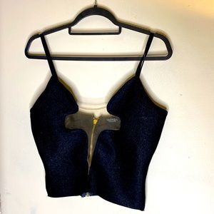 Lurex cut out bandage strappy top